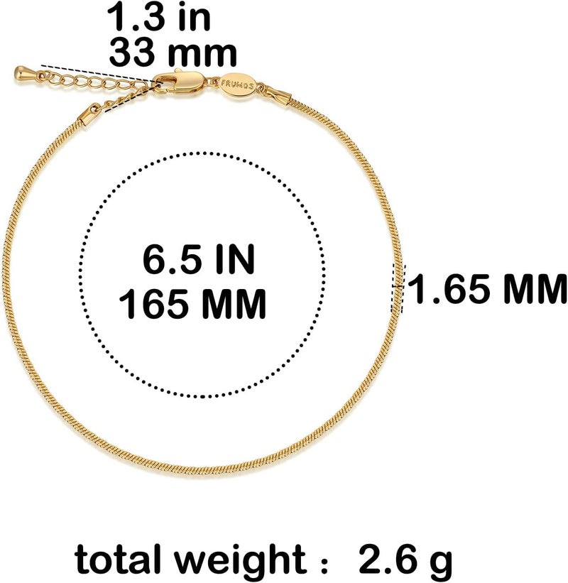 FRUMOS Dainty Layering Bracelets for Women 18 k Gold Plated Fashion Adjustable Chunky Cuban Paperclip Link Chain Bracelets Jewelry for Women Gift - Image 2